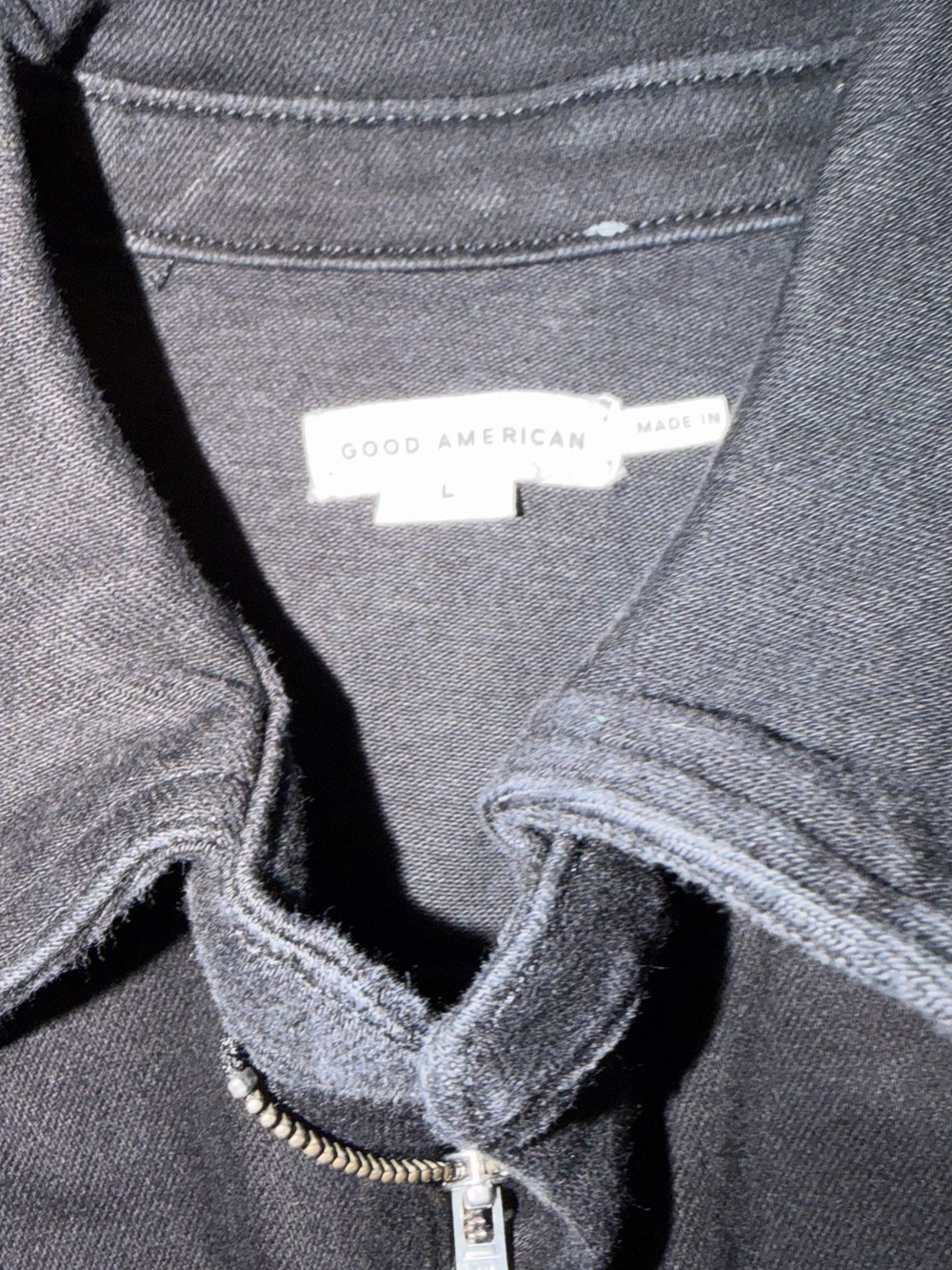 Good American Fit for Success Denim Jumpsuit Washed Black Short Sleeve Utility L - Picture 5 of 7